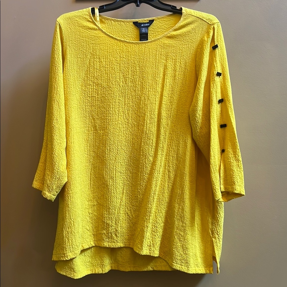 Ali Miles Sunshine Yellow Buttoned Tunic
